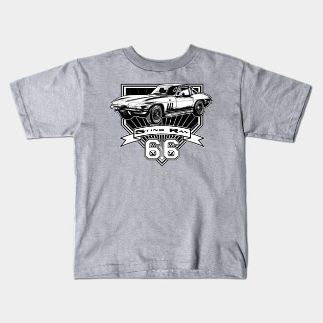 1966 Corvette Stingray Kids T-Shirt by CoolCarVideos